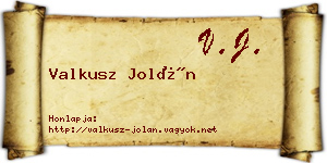 Valkusz Jolán névjegykártya