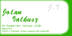 jolan valkusz business card
